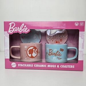 Barbie Mugs Gift Bundle With Coasters